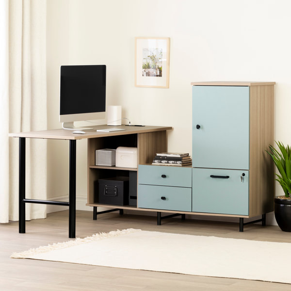 Inbox Zero Precita LShaped Metal Base Computer Desk & Reviews